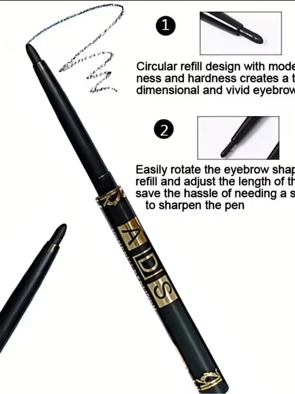 3 Pack Black Waterproof Eyeliner Pencils Long Lasting Smudge Proof